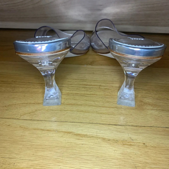 Larroud'e Vivi Lucite Hi Mule Silver Speccio - Size 6.5 - Picture 5 of 9